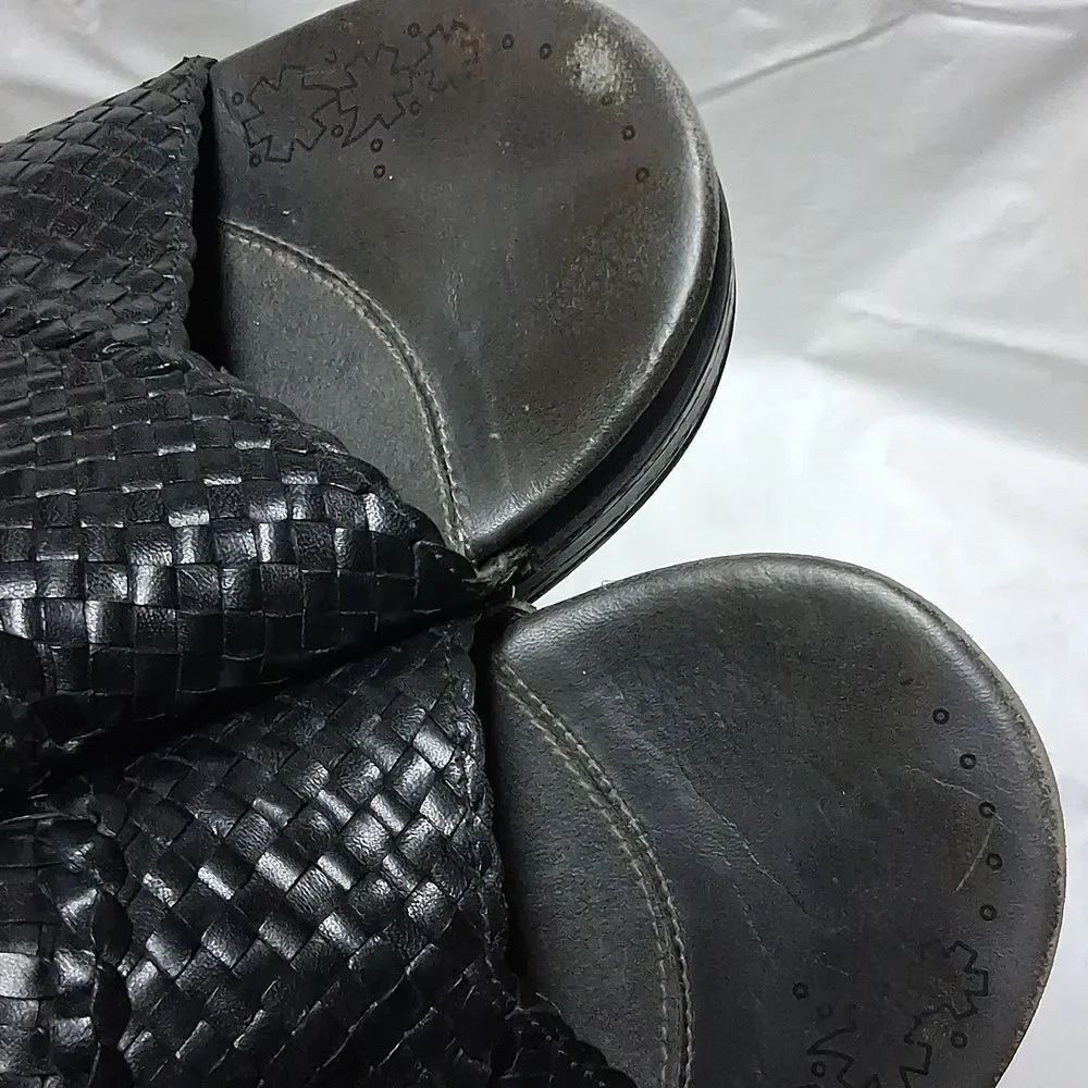 Dansko Black Woven Slide Sandals EU 43 US 11 Preowned - Picture 3 of 15